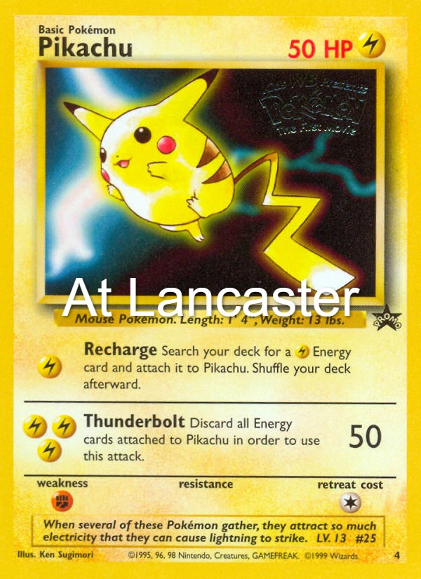 Pikachu - 4 Wizards Black Star Promos Promo Pokemon - LP/MP (Lanc)
