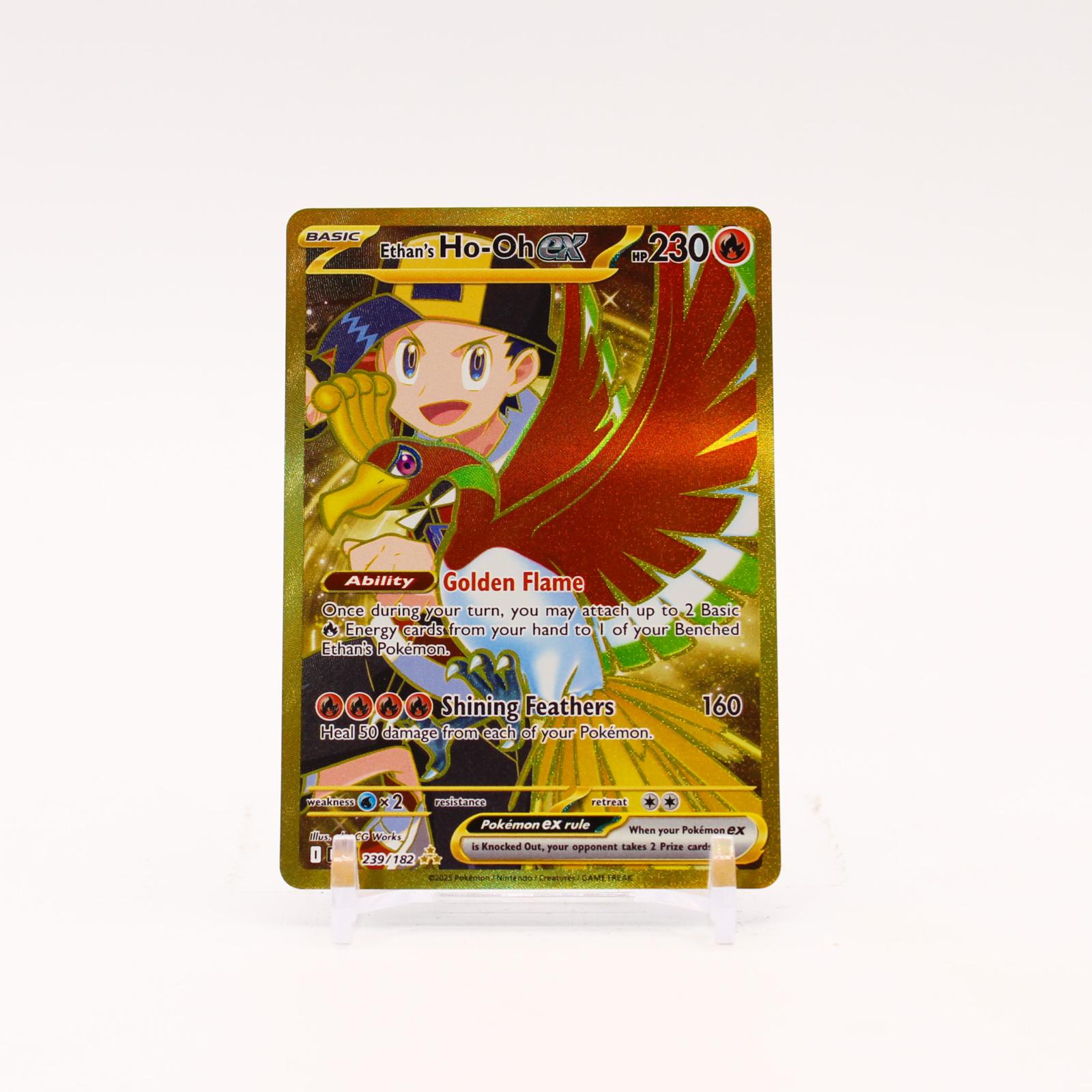 Ethan's Ho-Oh ex - 239/182 Destined Rivals Holo Gold Pokemon - NM