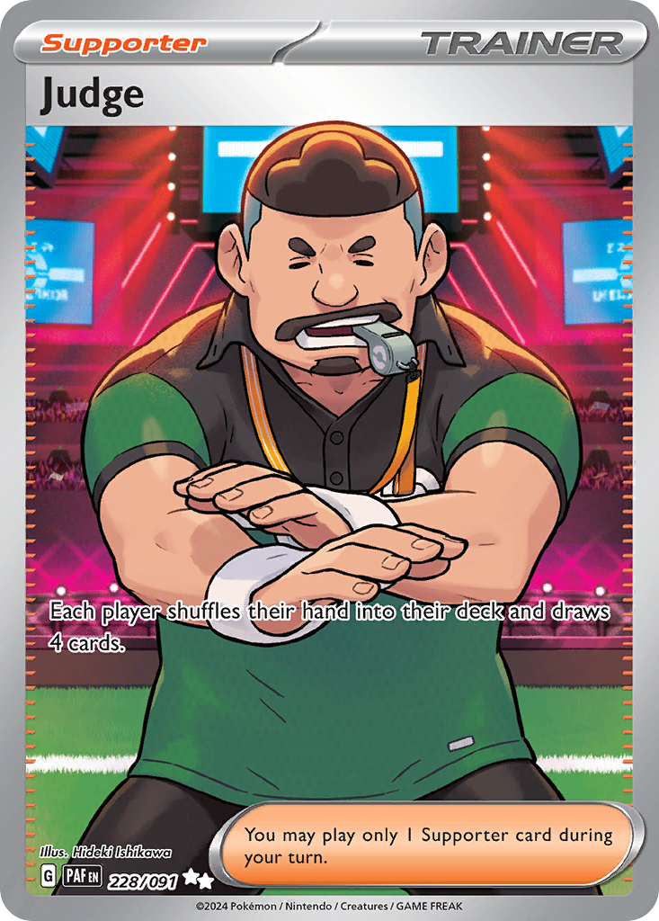 Judge - 228/091 Paldean Fates Ultra Rare Holo Pokemon - NM
