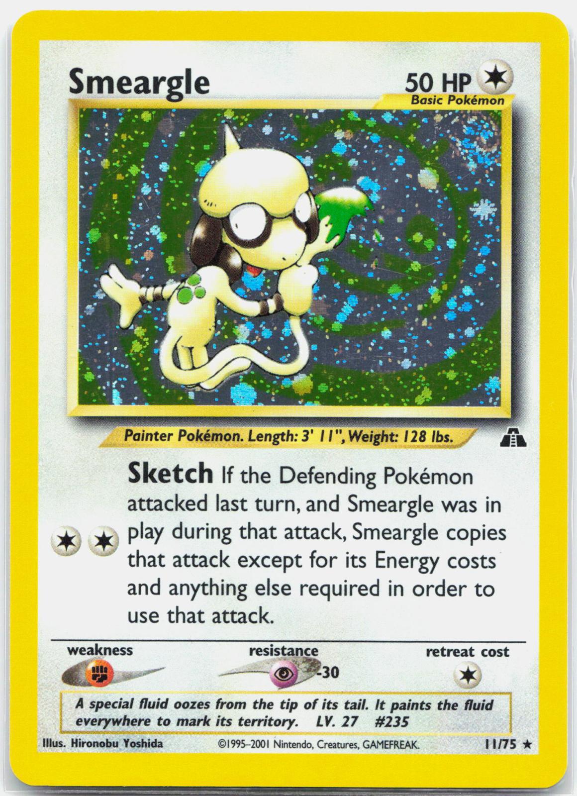 Smeargle - 11/75 Neo Discovery Unlimited Holo Rare Pokemon - NM/LP