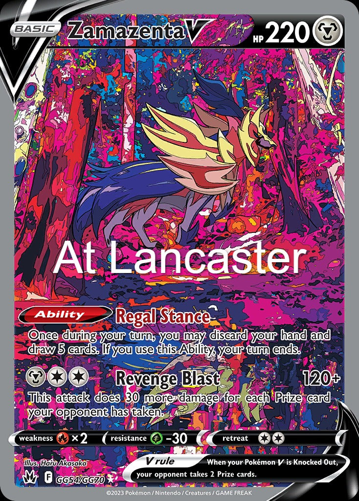 Zamazenta V - GG54/GG70 Crown Zenith Galarian Gallery Holo V Rare Pokemon - NM (Lanc)