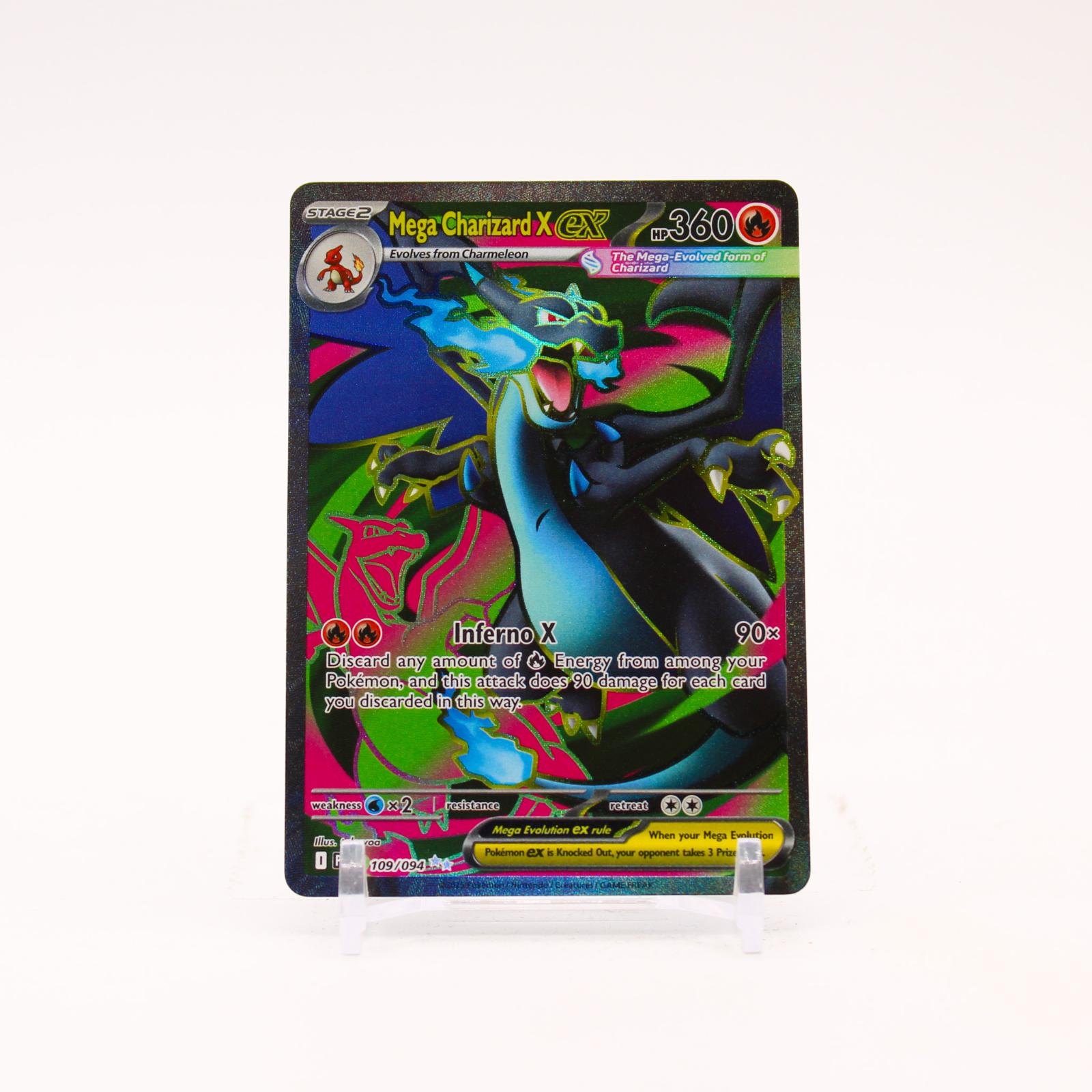 Mega Charizard X ex - 109/094 Phantasmal Flames Holo Full Art Pokemon - NM/MINT