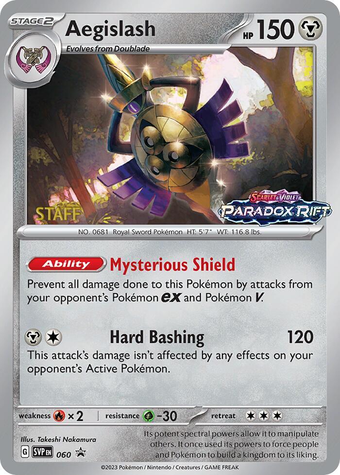 Aegislash - SVP060 Paradox Rift Prerelease STAFF Promo Holo Pokemon - NM/MINT