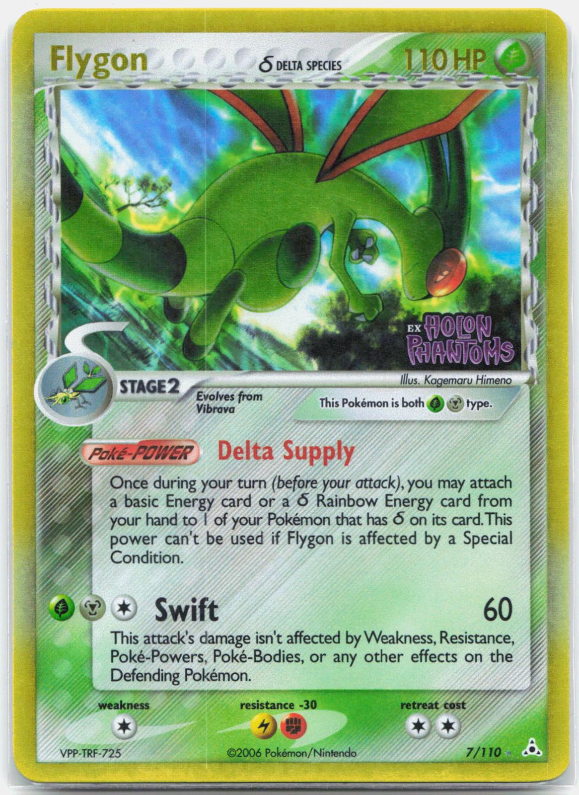 Flygon - 7/110 Holon Phantoms Reverse Holo Rare Pokemon - NM/LP