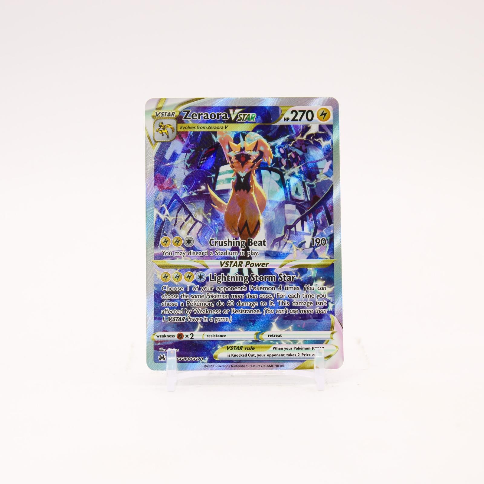 Zeraora VSTAR - GG43/GG70 Crown Zenith Holo Galarian Gallery Pokemon - NM