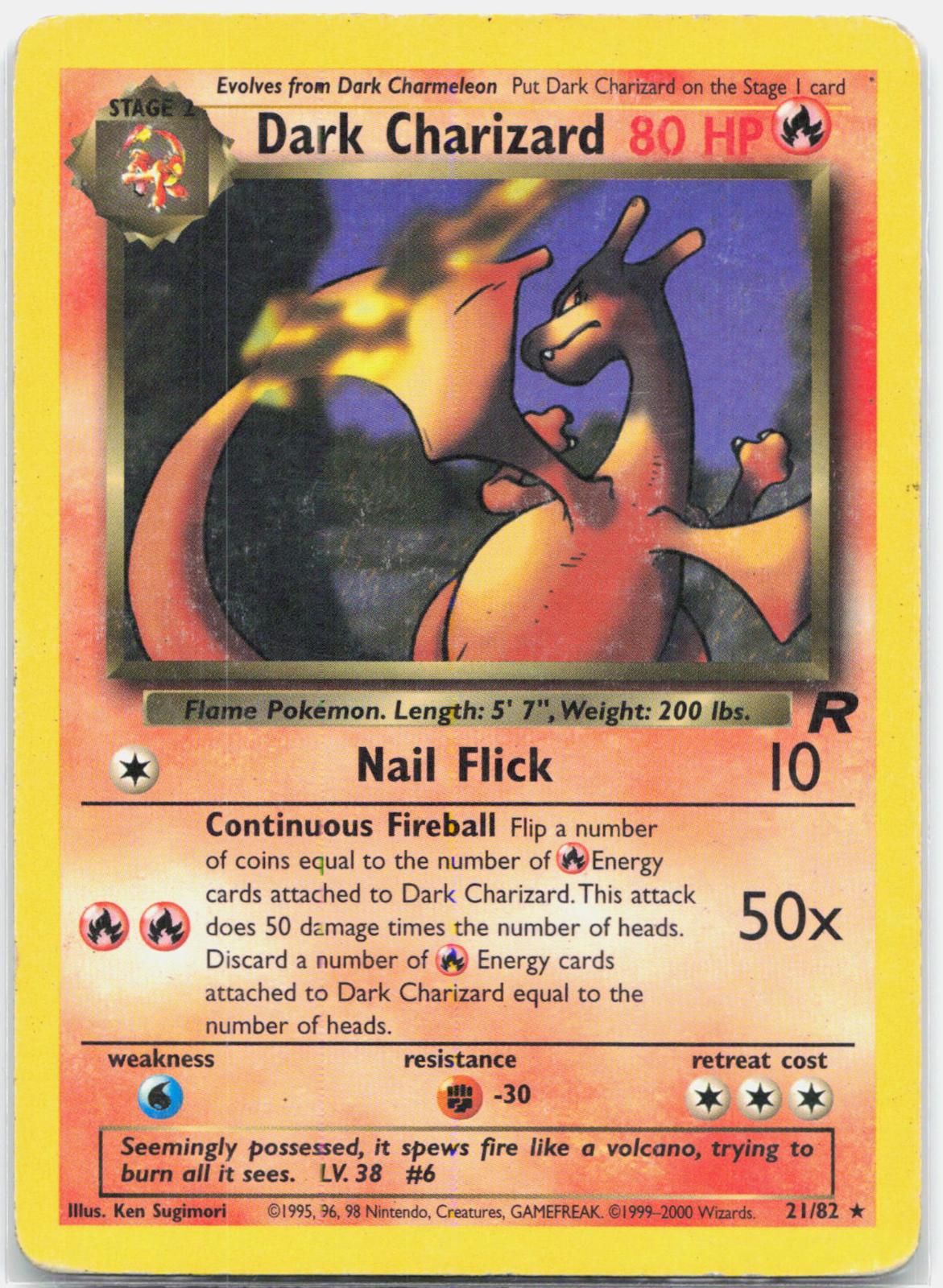 Dark Charizard - 21/82 Team Rocket Unlimited Rare Pokemon - HP