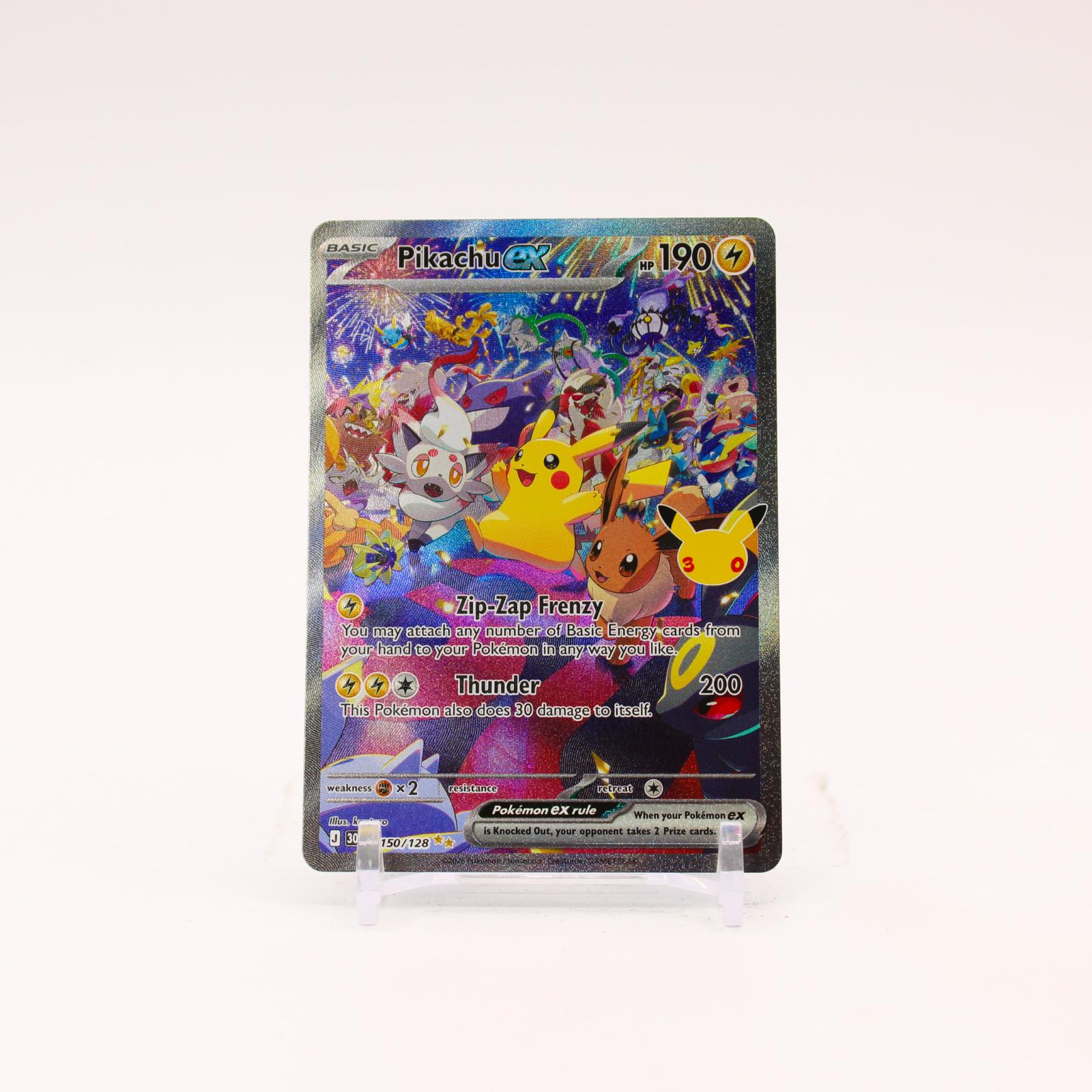 Pikachu ex - 150/128 30th Celebration Holo Special Illustration Pokemon - NM/MINT