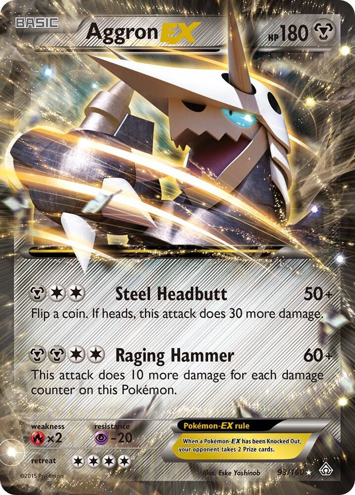 Aggron EX - 93/160 Primal Clash Ultra Rare Pokemon - NM