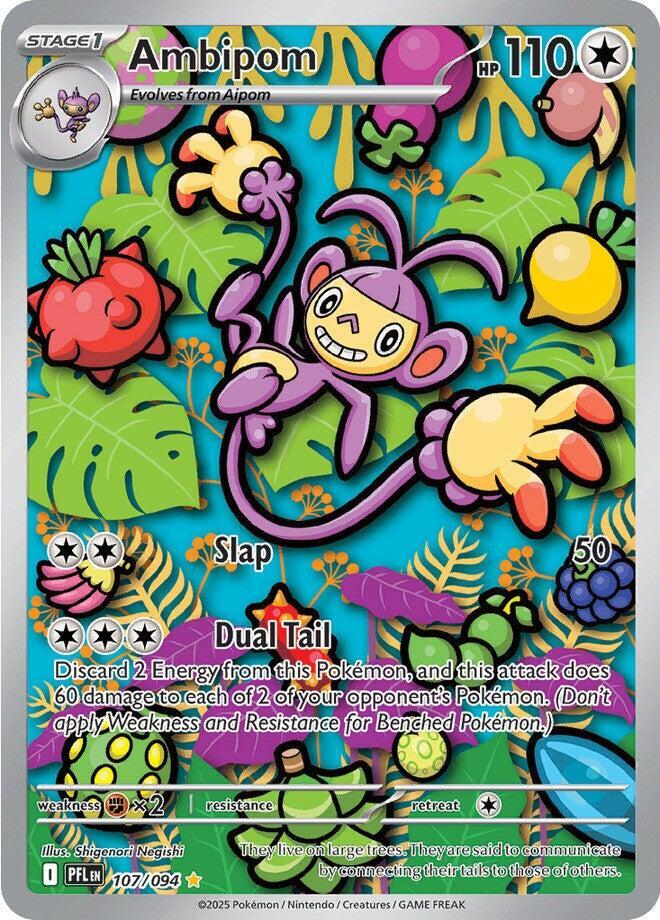 Ambipom - 107/094 Phantasmal Flames Illustration Rare Pokemon - NM/MINT