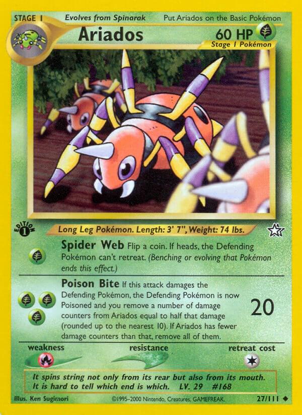 Ariados - 27/111 Neo Genesis 1st Edition Uncommon Pokemon - NM
