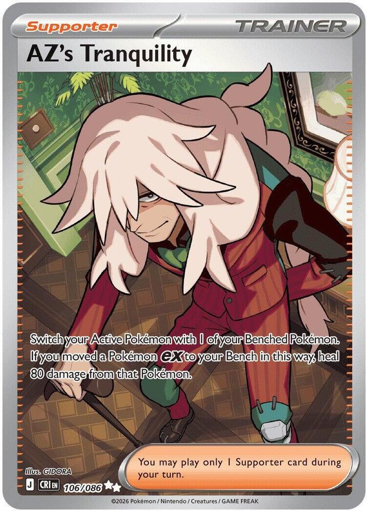 AZ's Tranquility - 106/086 Chaos Rising Full Art Trainer - NM