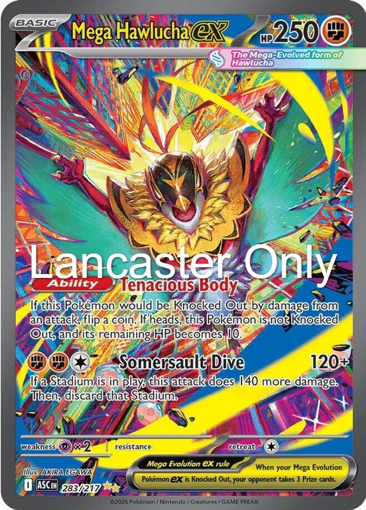 Mega Hawlucha ex - 283/217 Ascended Heroes Holo Special Illustration Rare Pokemon - NM (Lanc)