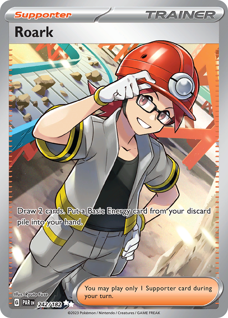 Roark - 242/182 Paradox Rift Ultra Rare Holo Pokemon - NM