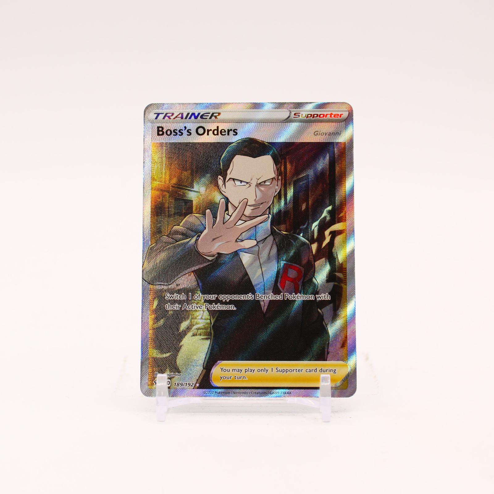 Boss's Orders - 189/192 Rebel Clash Holo Full Art Trainer - NM/MINT