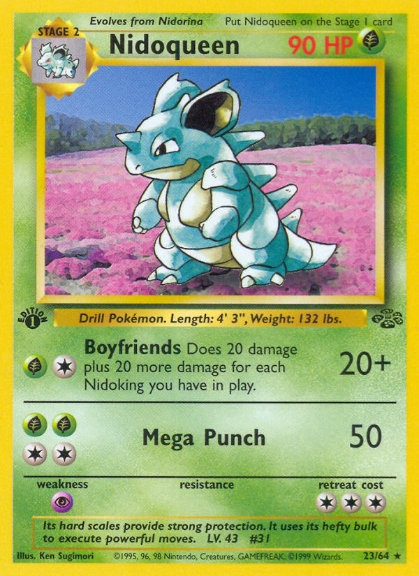 Nidoqueen - 23/64 Jungle Rare Unlimited Pokemon - NM