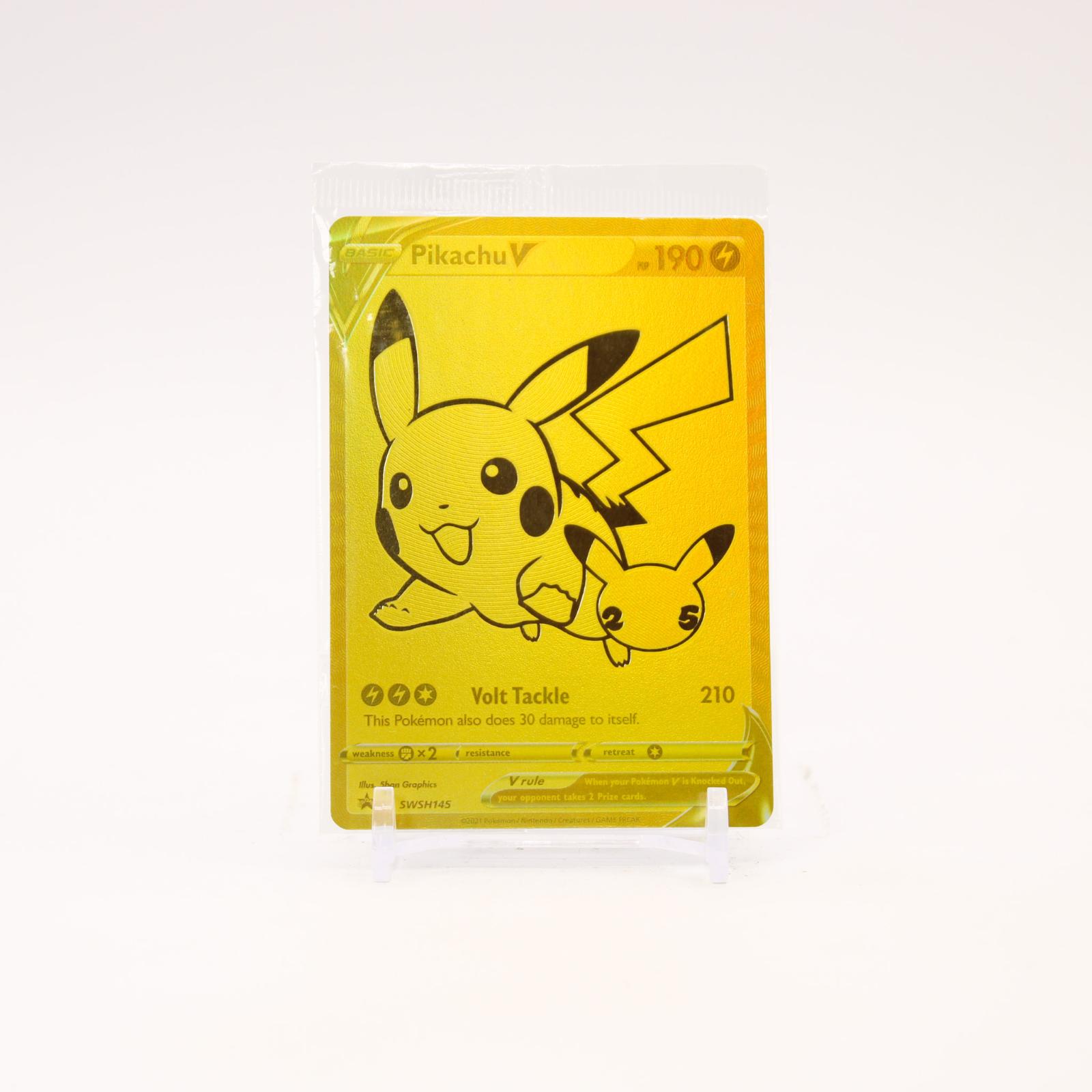 Pikachu V - SWSH145 SEALED Sword & Shield Holo Gold Promo Pokemon - NM/MINT