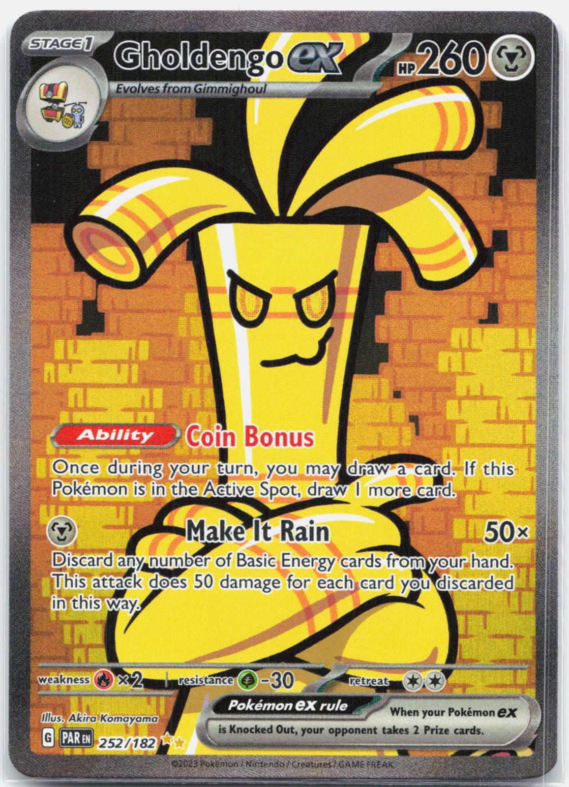 Gholdengo ex - 252/182 Paradox Rift Special Illustration Pokemon - NM/MINT