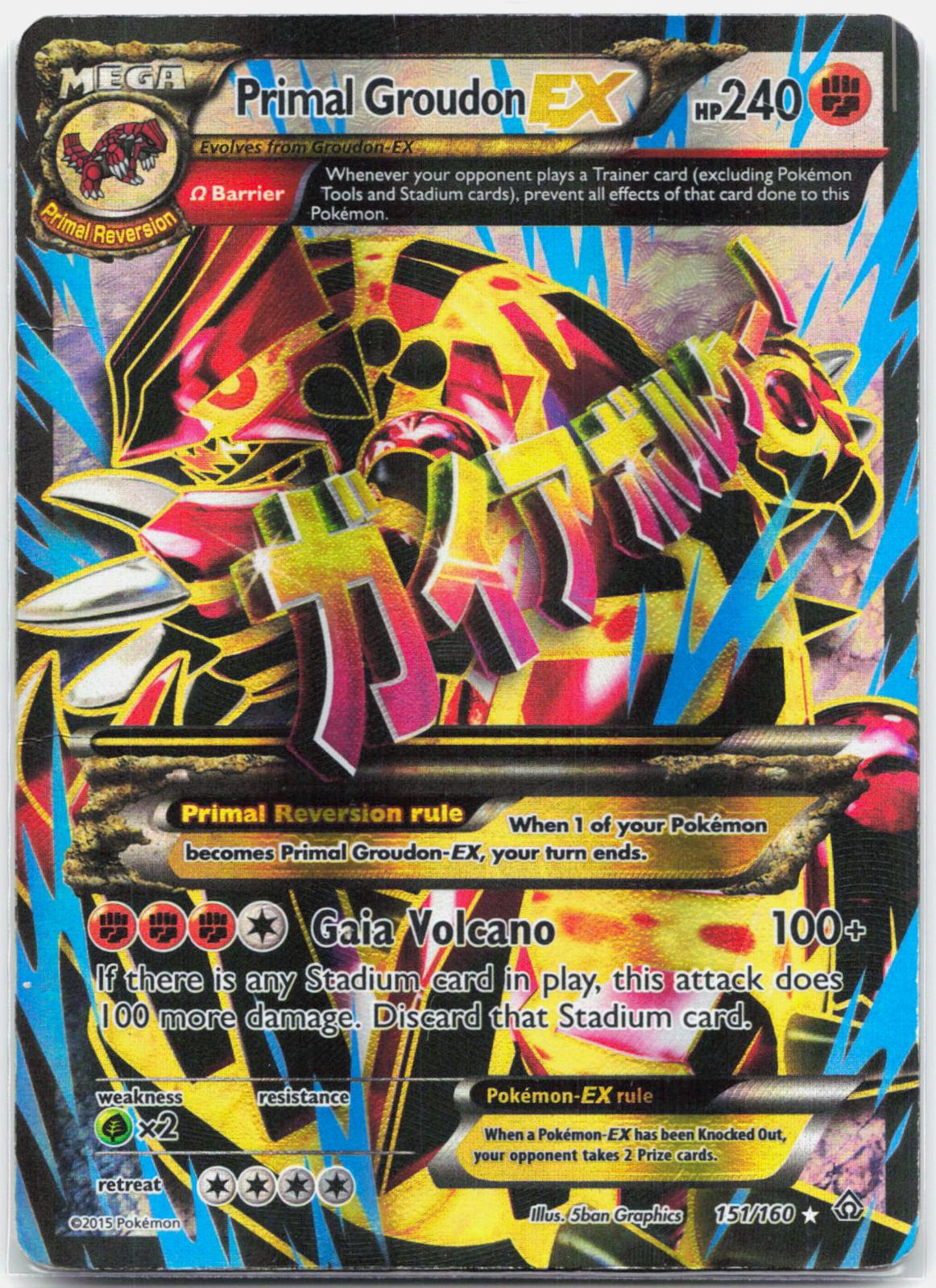 Primal Groudon EX - 151/160 Primal Clash Full Art Pokemon - HP