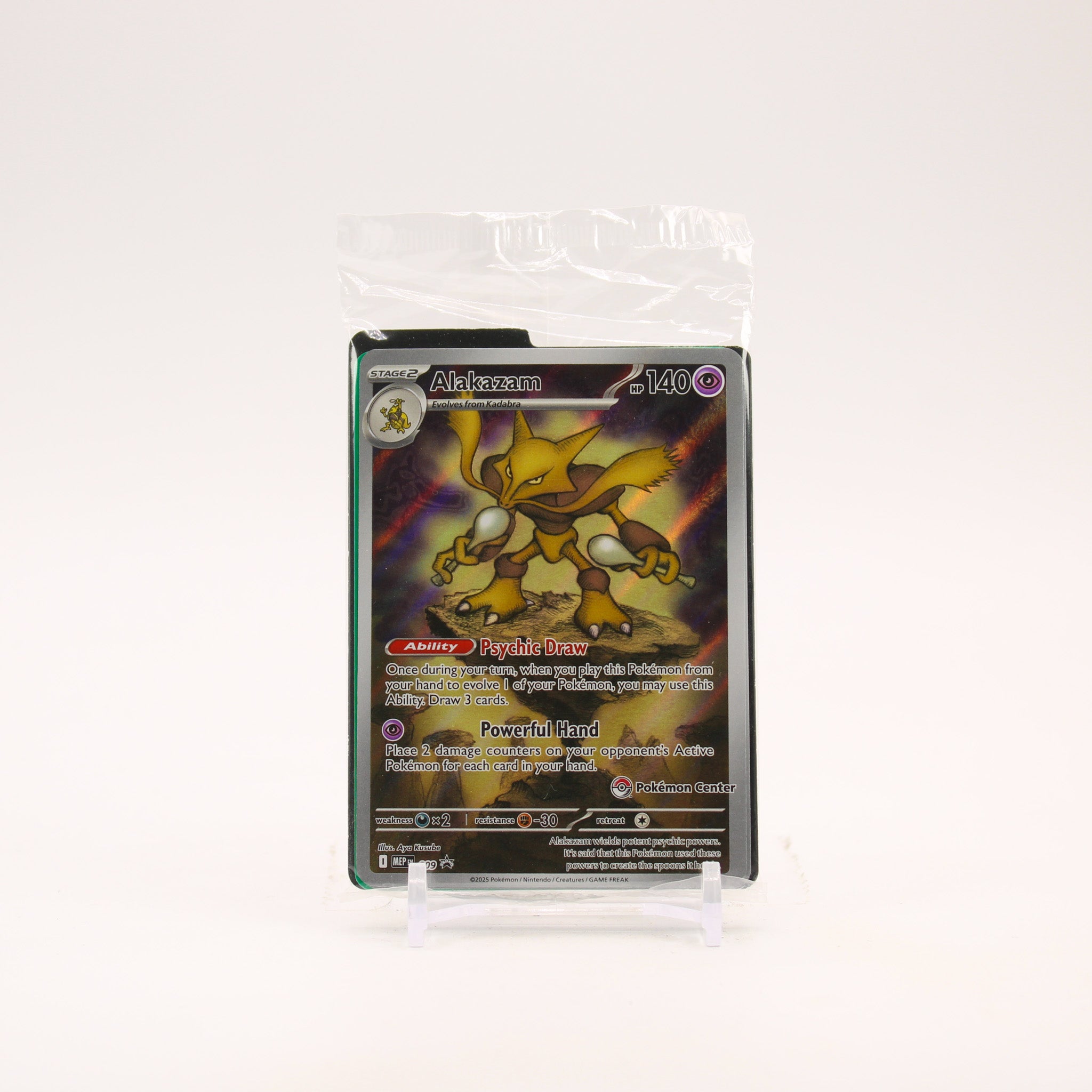 Alakazam - MEP009 SEALED Mega Evolution ETB POKEMON CENTER Promo Pokemon - NM/MINT