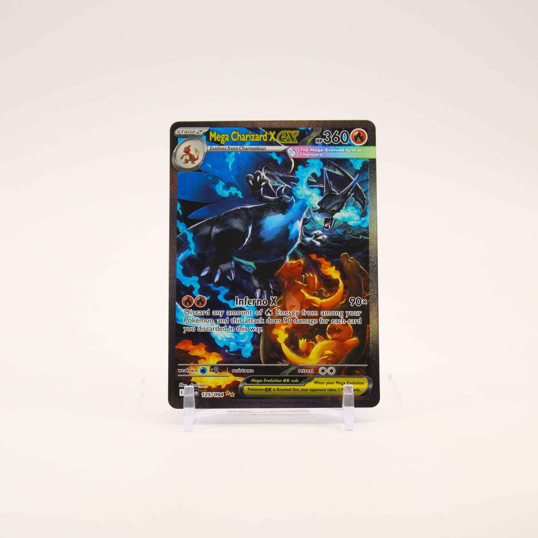 Mega Charizard X ex - 125/094 Phantasmal Flames Special Illustration Pokemon - NM