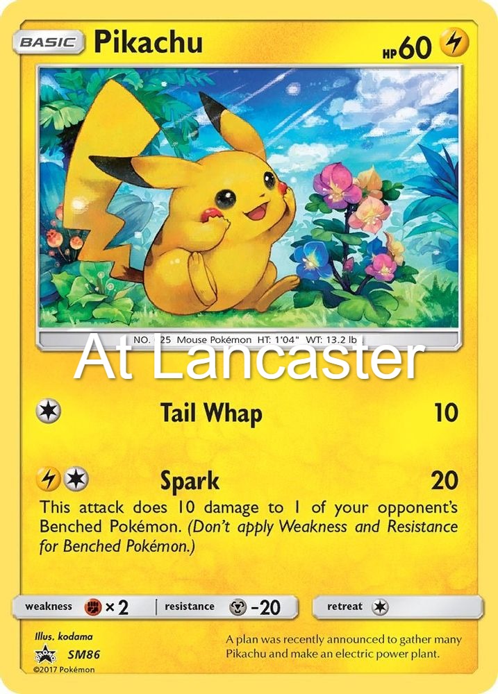 Pikachu - - SM86 Sun & Moon Promo Promo Pokemon - LP/MP (Lanc)