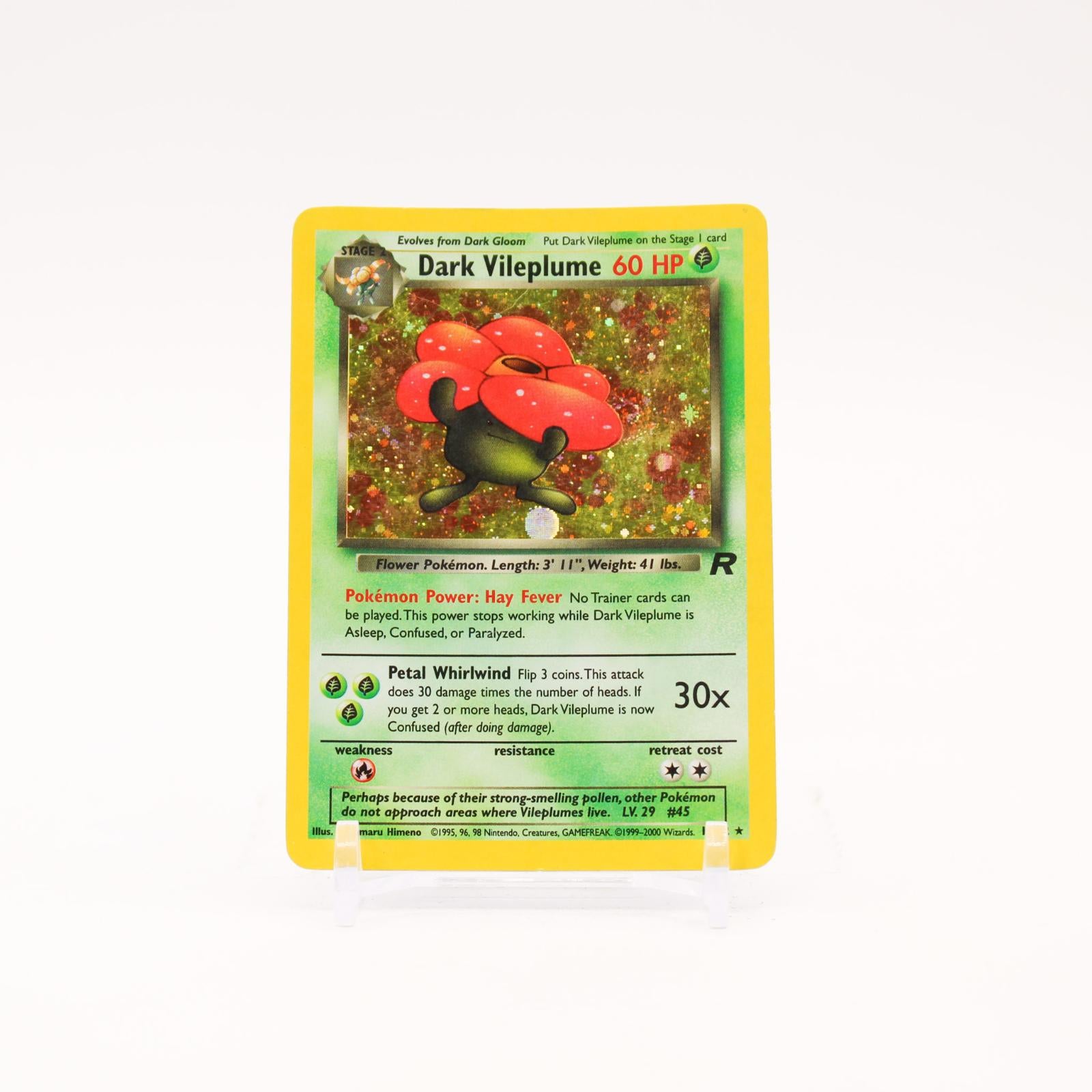 Dark Vileplume - 13/82 Team Rocket Unlimited Holo Rare SWIRL Pokemon - MP