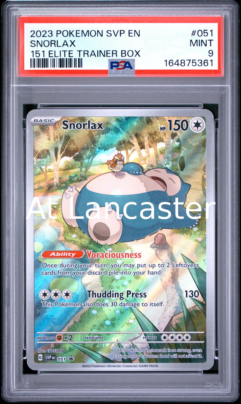 Snorlax - 051 PSA 9 Sv Black Star Promo 151 Elite Trainer Box Pokemon (Lanc)