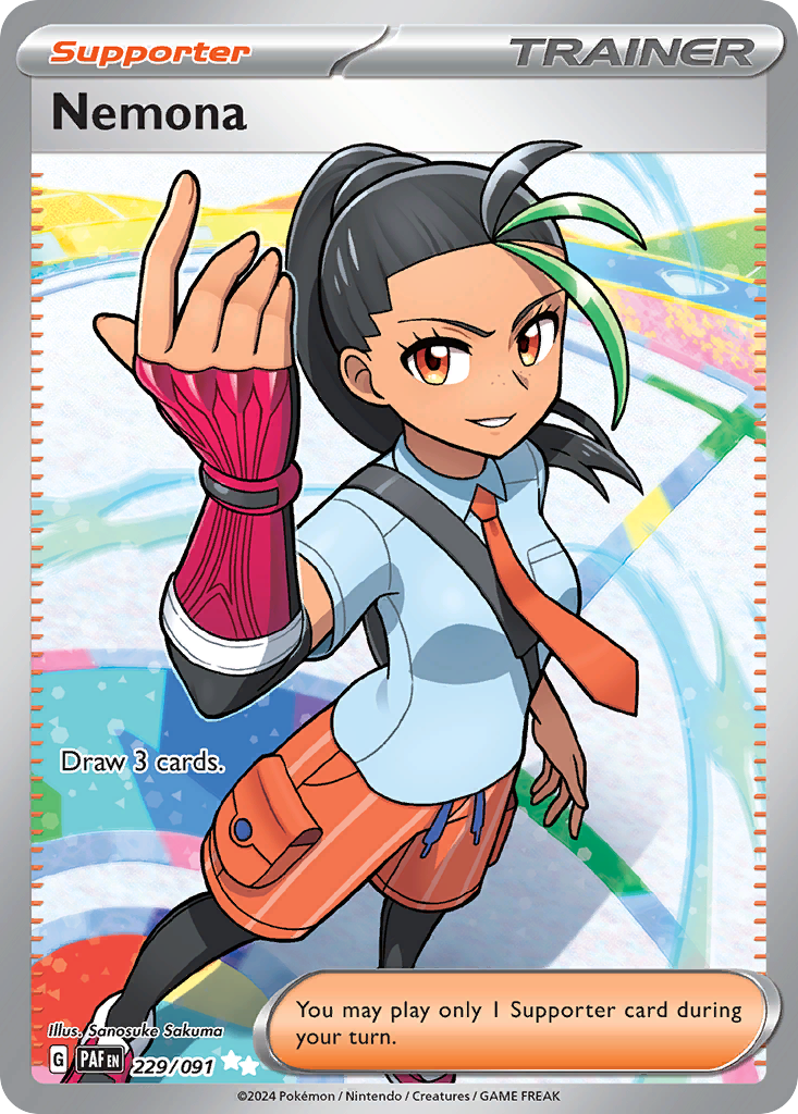 Nemona - 229/091 Paldean Fates Ultra Rare Holo Pokemon - NM