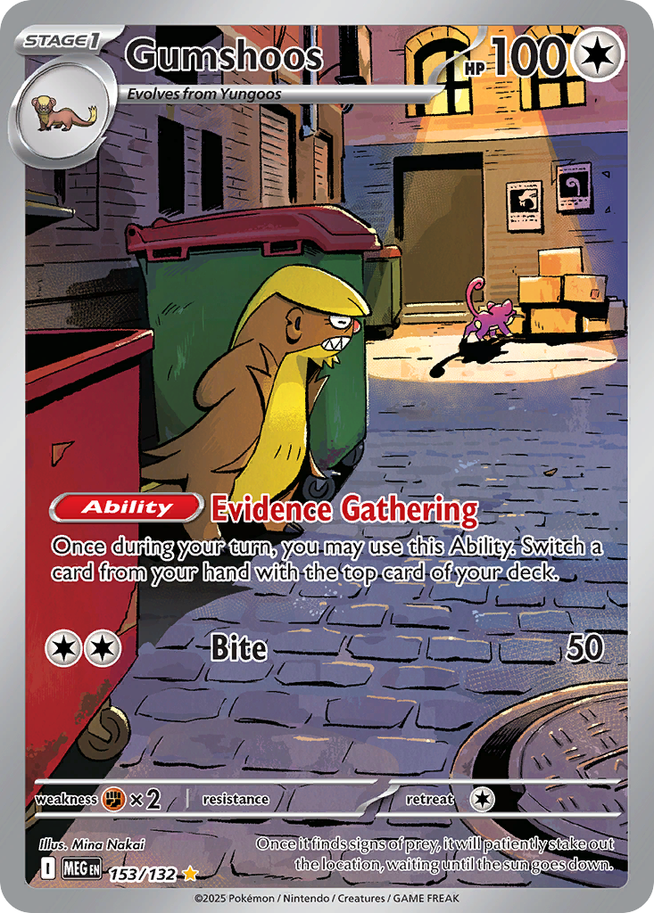 Gumshoos - 153/132 Mega Evolution Illustration Rare Holo Pokemon - NM