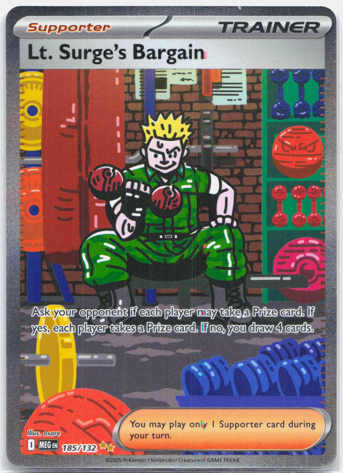Lt. Surge's Bargain - 185/132 Mega Evolution Special Illustration Trainer - NM/MINT