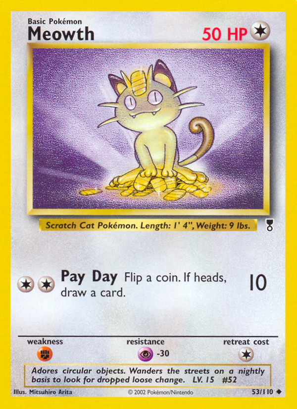 Meowth - 53/110 Legendary Collection Uncommon Pokemon - NM