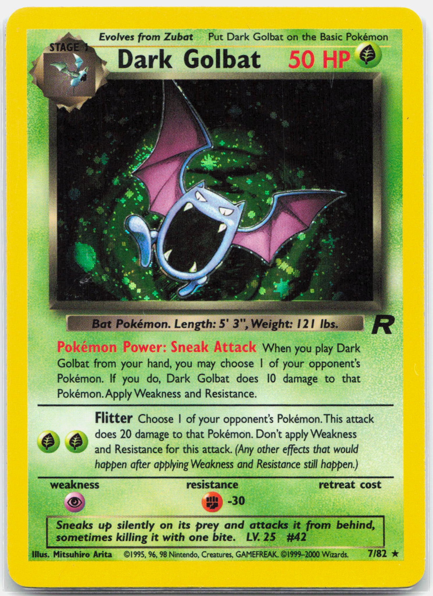 Dark Golbat - 7/82 Team Rocket Unlimited Holo Rare Pokemon - LP
