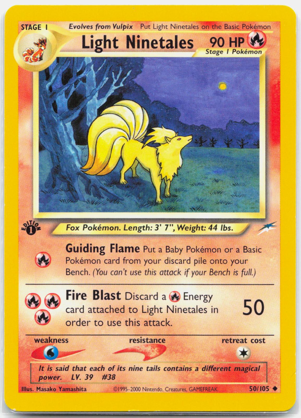 Light Ninetales - 50/105 Neo Destiny 1st Edition Uncommon Pokemon - LP
