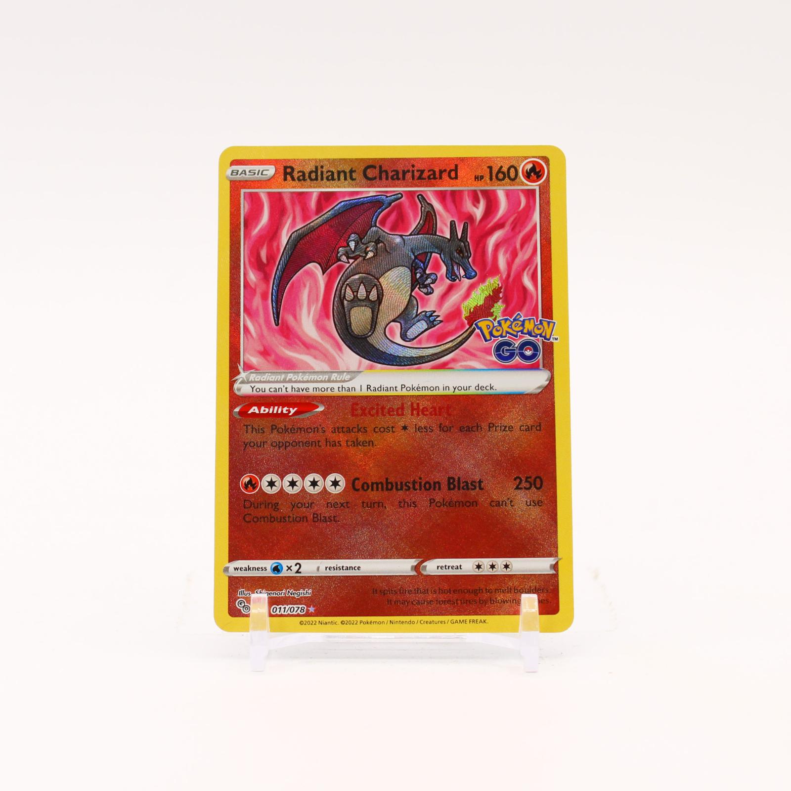 Radiant Charizard - 011/078 Pokemon GO Holo Rare Pokemon - NM