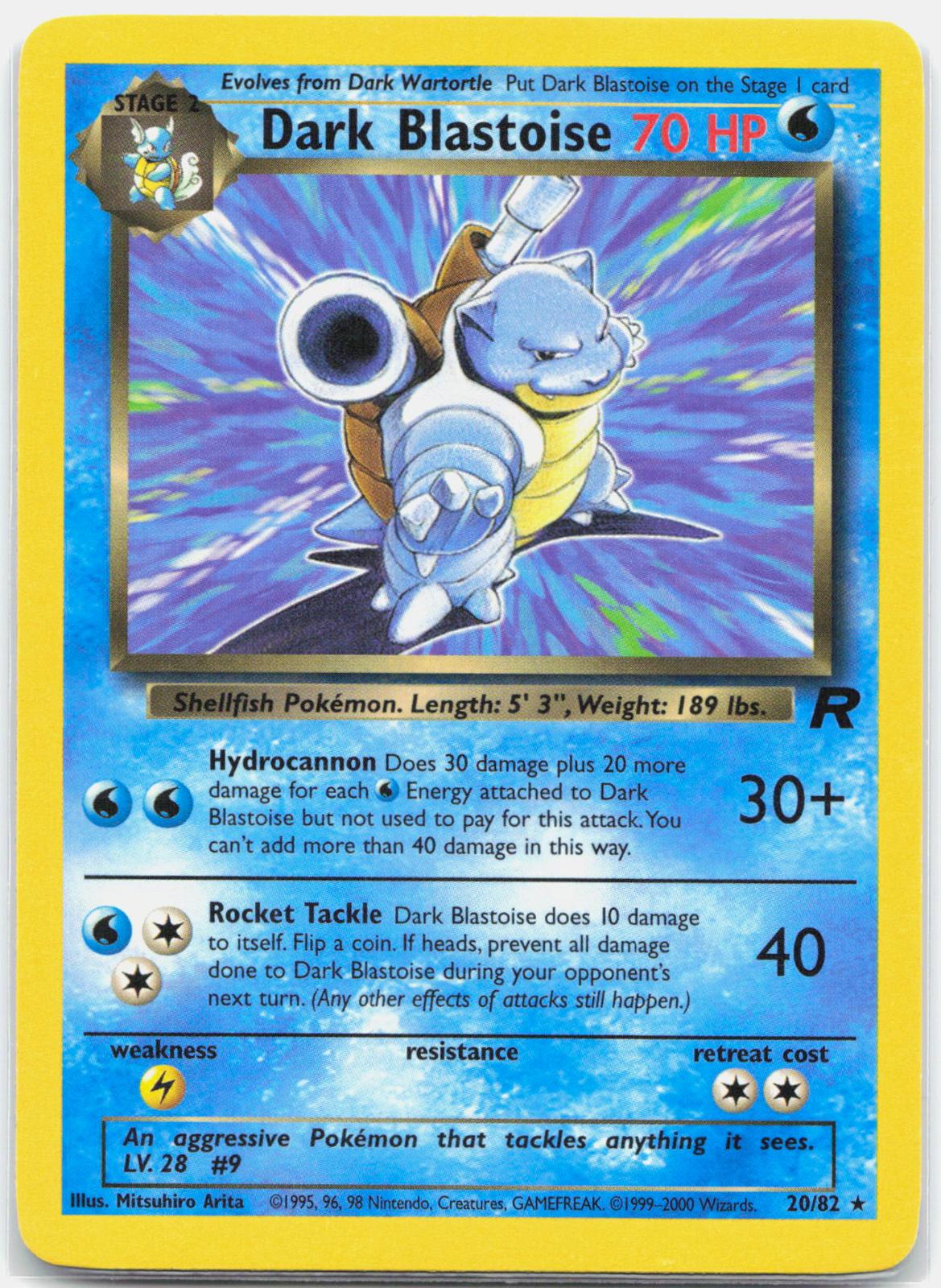 Dark Blastoise - 20/82 Team Rocket Unlimited Rare Pokemon - LP