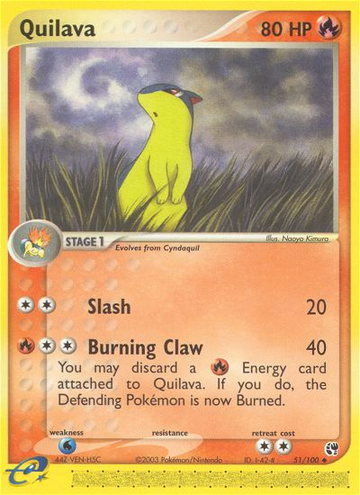 Quilava - 51/100 Sandstorm Uncommon Pokemon - NM