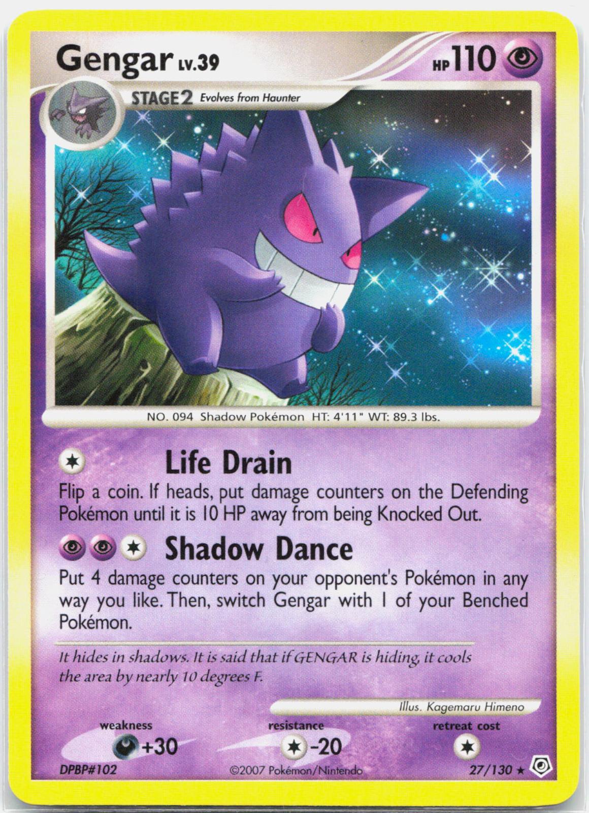 Gengar - 27/130 Diamond & Pearl Rare Pokemon - LP