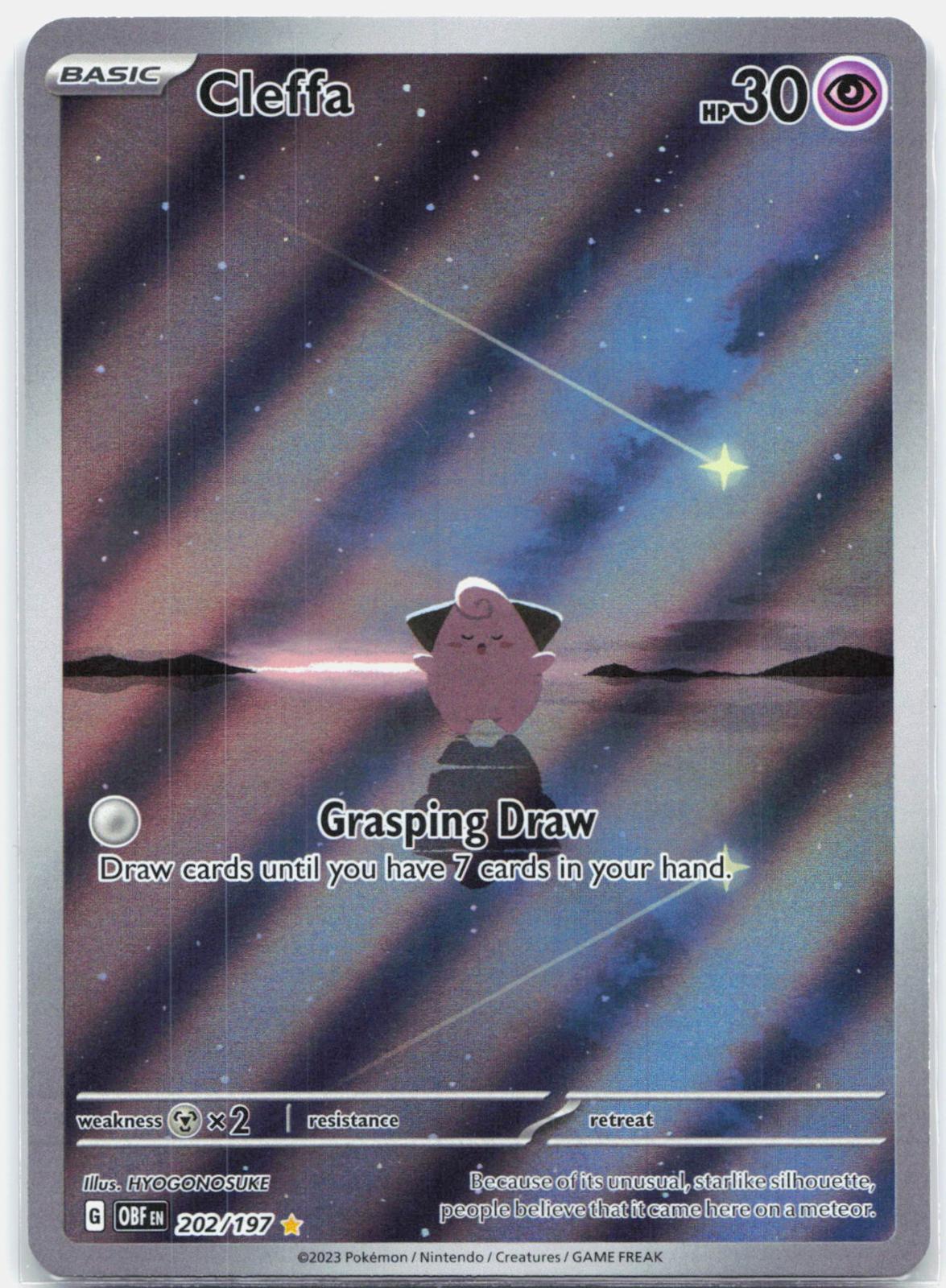 Cleffa - 202/197 Obsidian Flames Illustration Rare Pokemon - NM