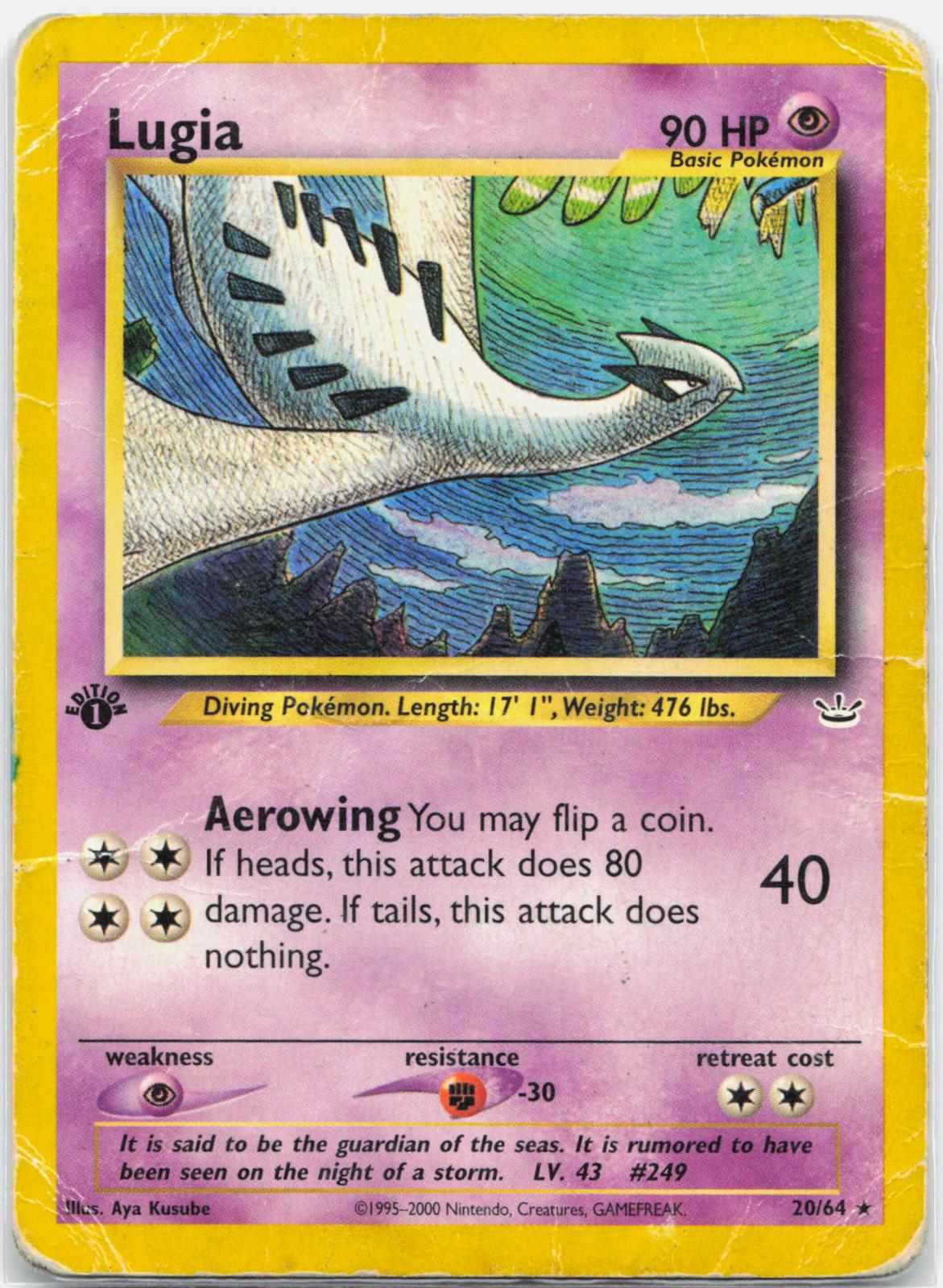 Lugia - 20/64 Neo Revelation 1st Edition Rare Pokemon - DMG