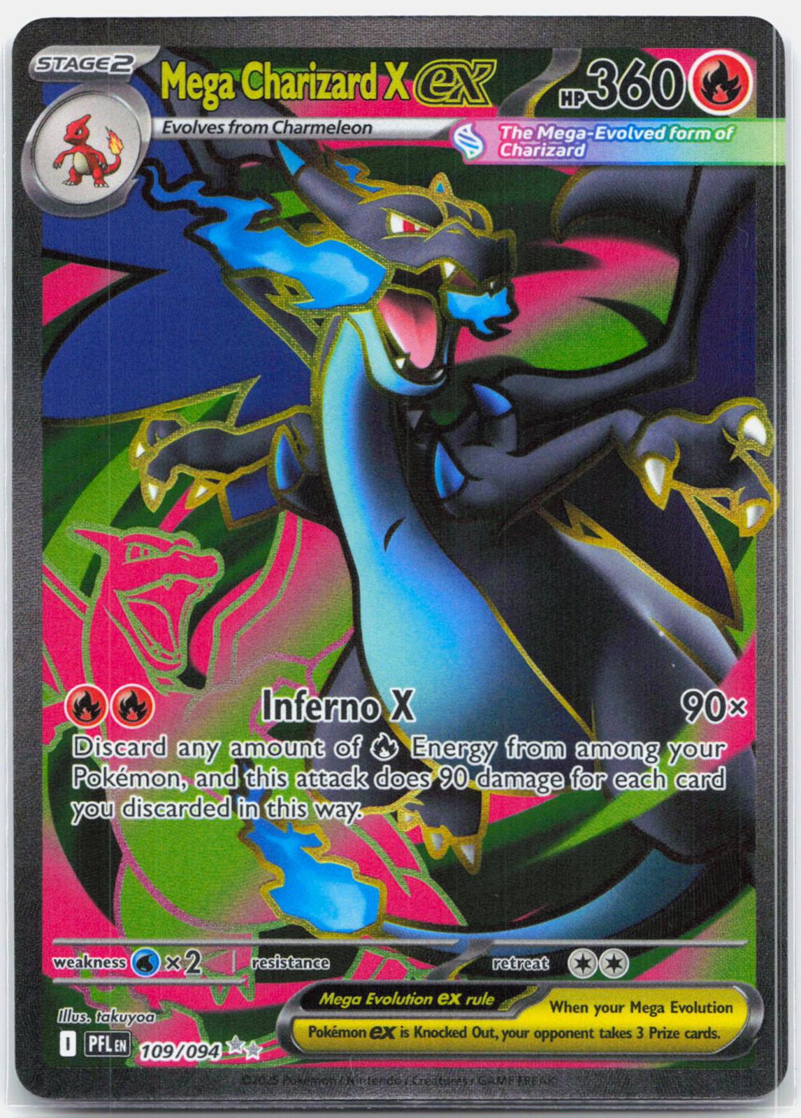 Mega Charizard X ex - 109/094 Phantasmal Flames Full Art Pokemon - NM/MINT