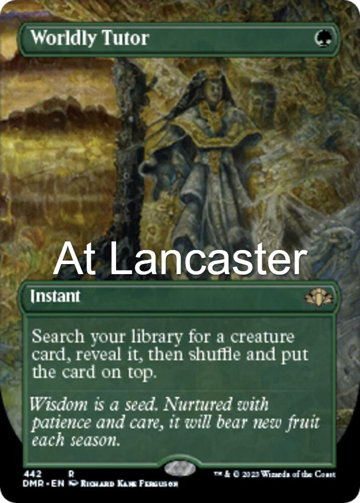 Worldly Tutor (Borderless) - 442 Dominaria Remastered Rare Magic: The Gathering - NM (Lanc)
