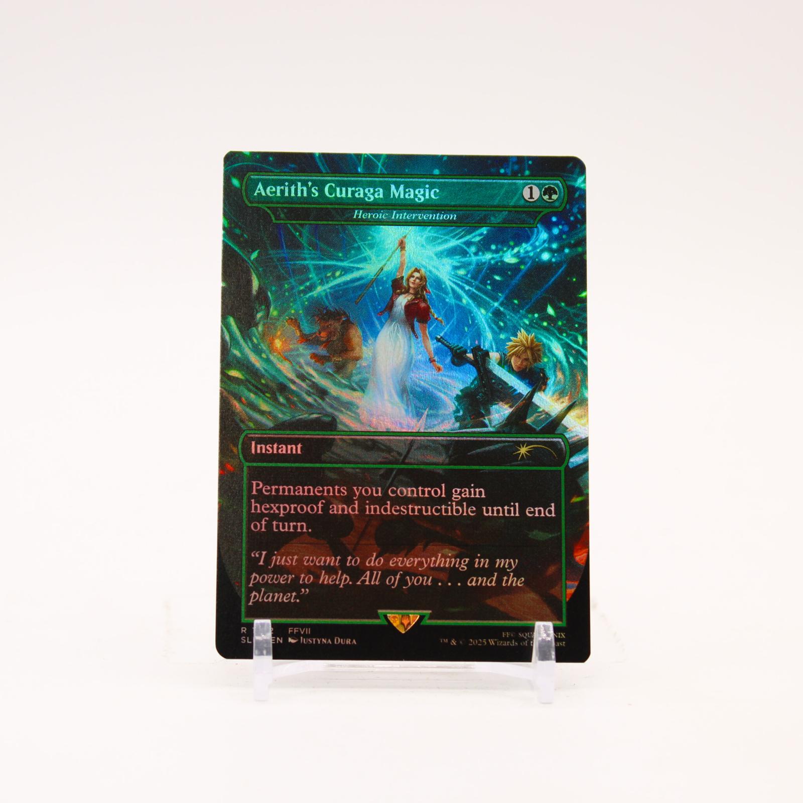 Aerith's Curaga Magic Rainbow Foil - 1872 Final Fantasy Secret Lair Rare Magic - NM