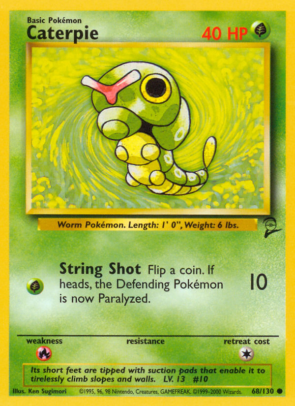 Caterpie - 68/130 Base Set 2 Common Pokemon - NM