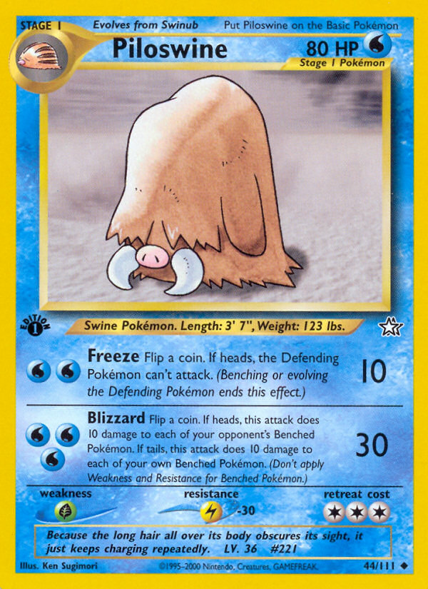 Piloswine - 44/111 Neo Genesis Uncommon Unlimited Pokemon - NM