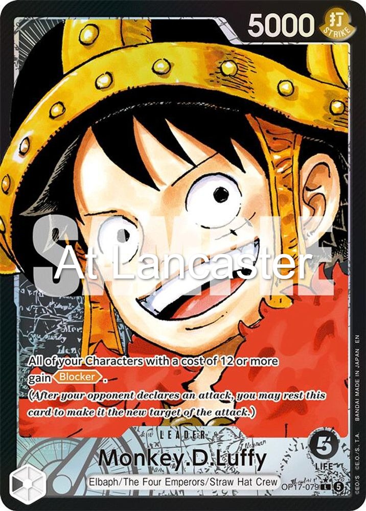 Monkey.D.Luffy (079) (Alternate Art) - OP17-079 The World's Strongest Warriors Leader One Piece - NM (Lanc)