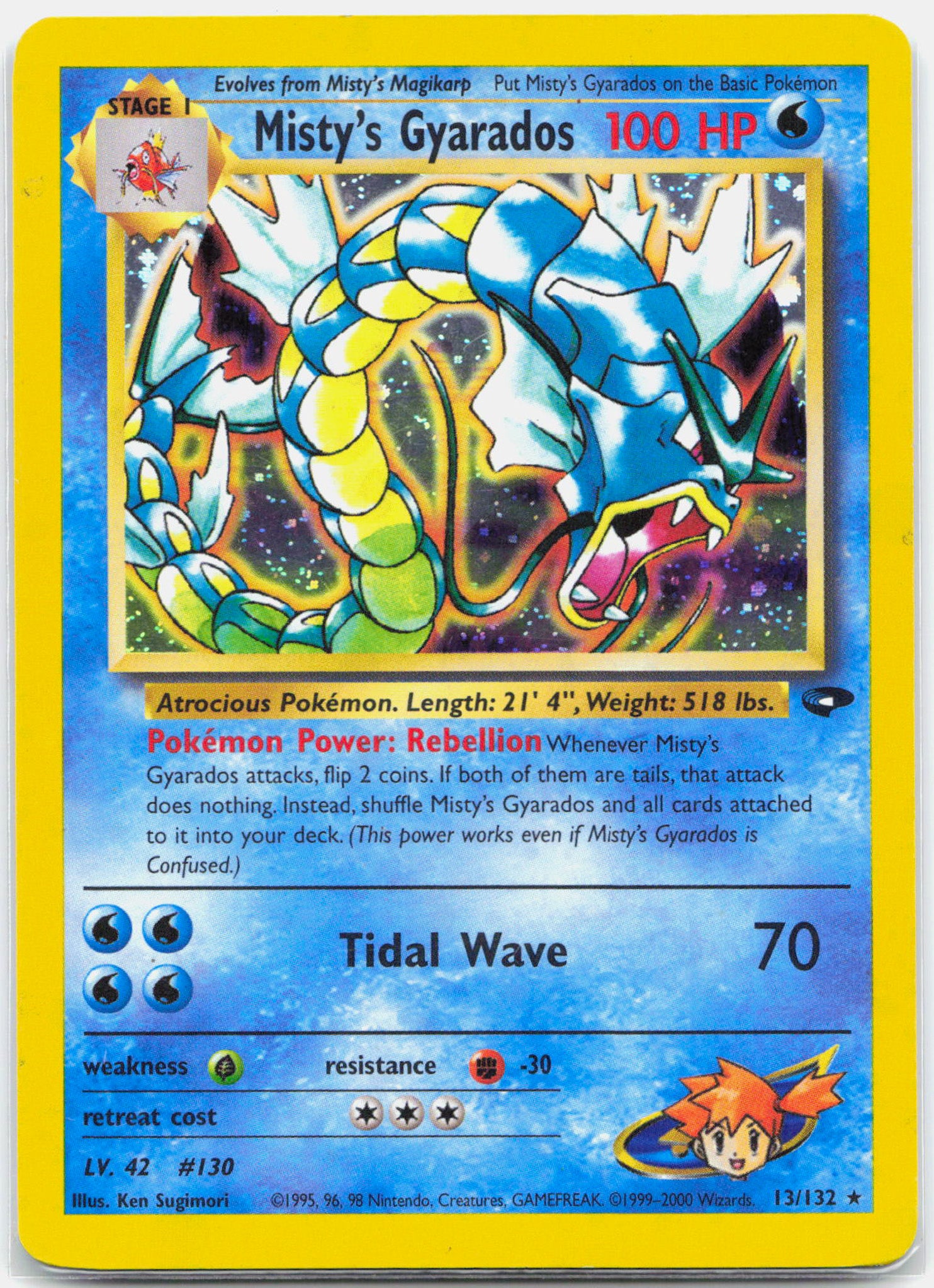 Misty's Gyarados - 13/132 Gym Challenge Unlimited Holo Rare Pokemon - MP