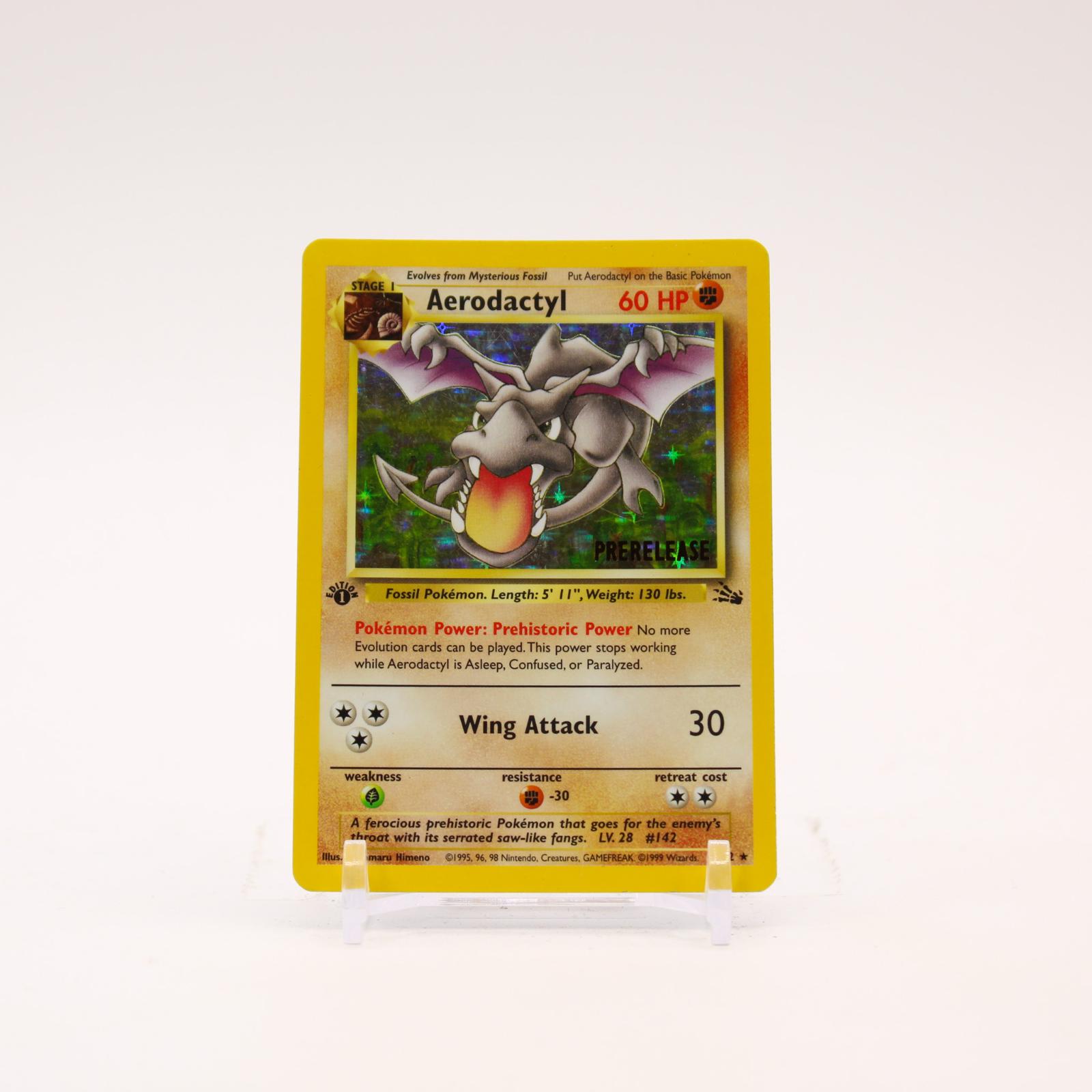 Aerodactyl - 1/62 Fossil 1st Edition Holo Prerelease Promo Pokemon - MP