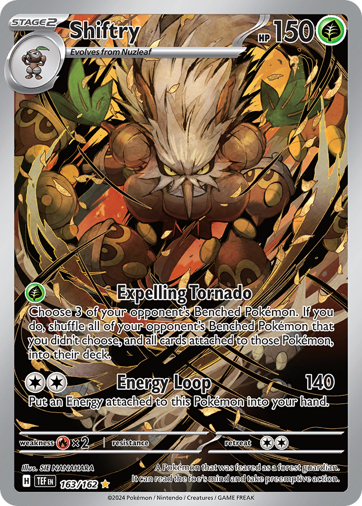 Shiftry - 163/162 Temporal Forces Illustration Rare Holo Pokemon - NM