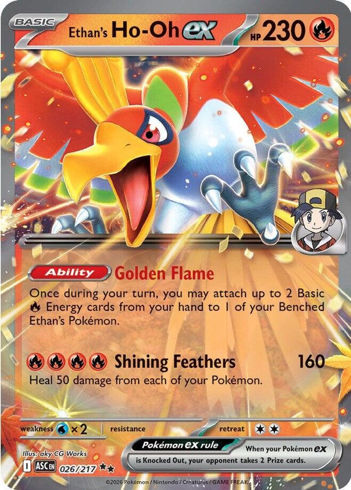 Ethan's Ho-Oh ex - 026/217 Ascended Heroes Double Rare Holo Pokemon - NM