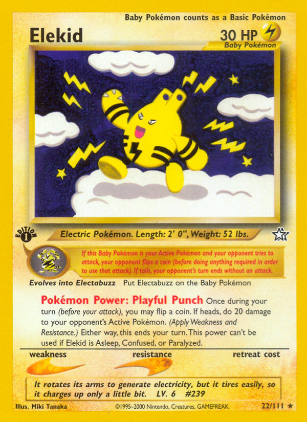 Elekid - 22/111 Neo Genesis Rare Unlimited Pokemon - NM